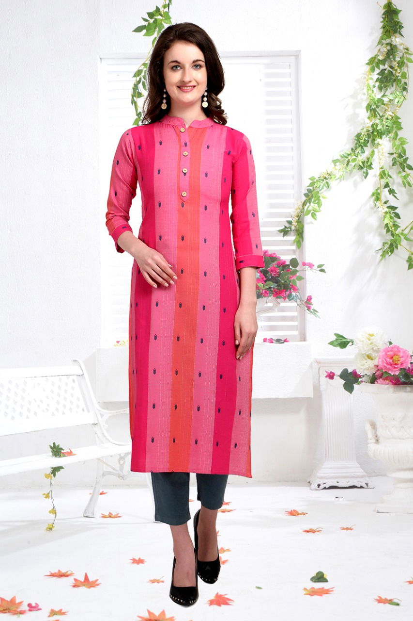 Handloom Latest Fancy Designer Regular Casual Wear Cotton Printed Kurtis Collection
