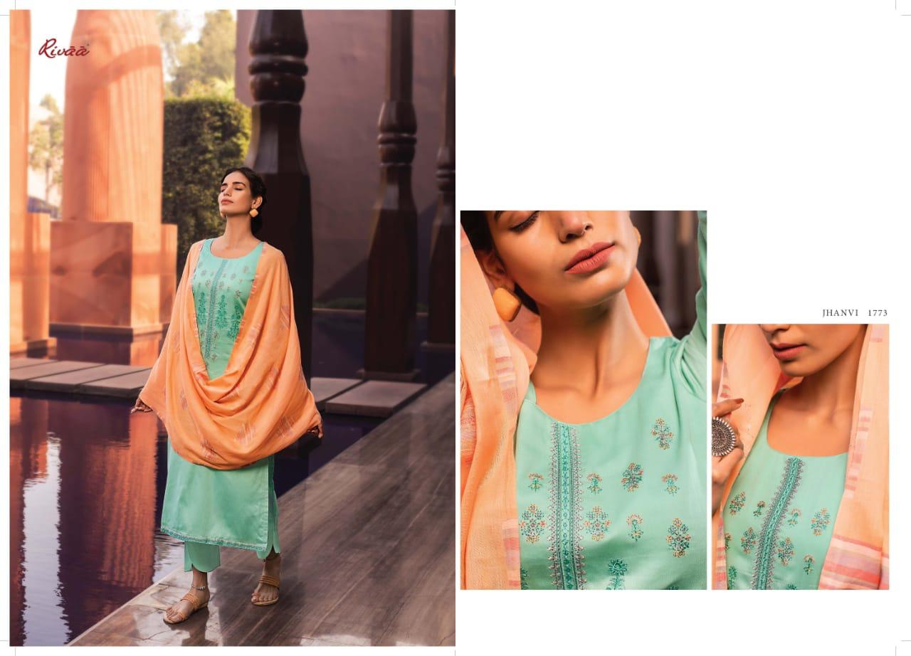 RIVAA JHANVI Latest Fancy Designer Heavy Casual Wear Jam Stain Embroidery Work Salwar Suit Collection