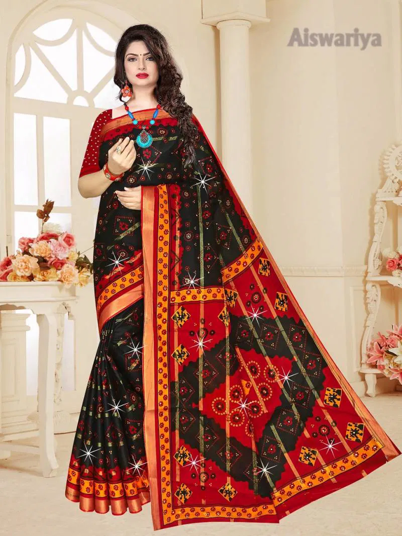 Aiswariya 01 Cotton Printed Party Wear Saree Wholesale Suppliers In Mumbai