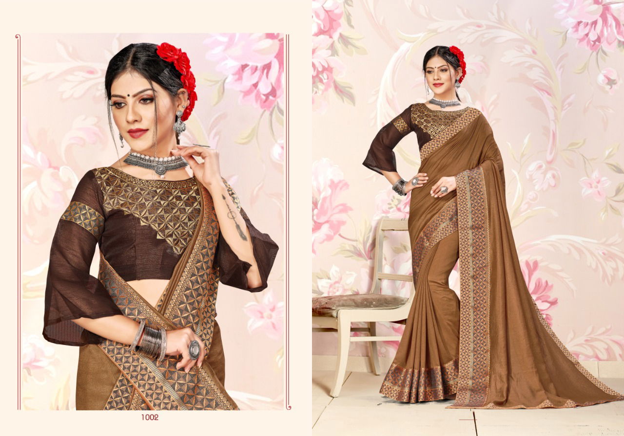 Ronisha Goldie Latest Designer Embroidery Work Blouse With Party Wear Silk Saree Collection 