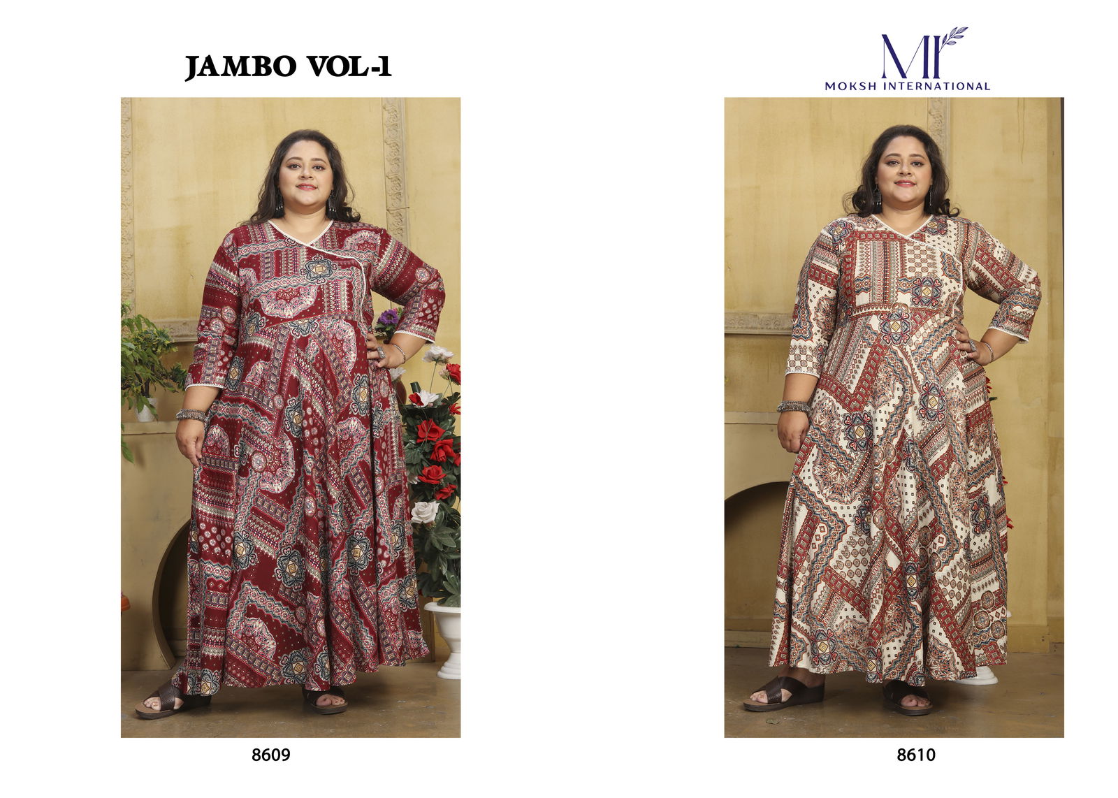 Jambo Vol 1 By Moksh Rayon Printed Plus Size Kurtis Catalog