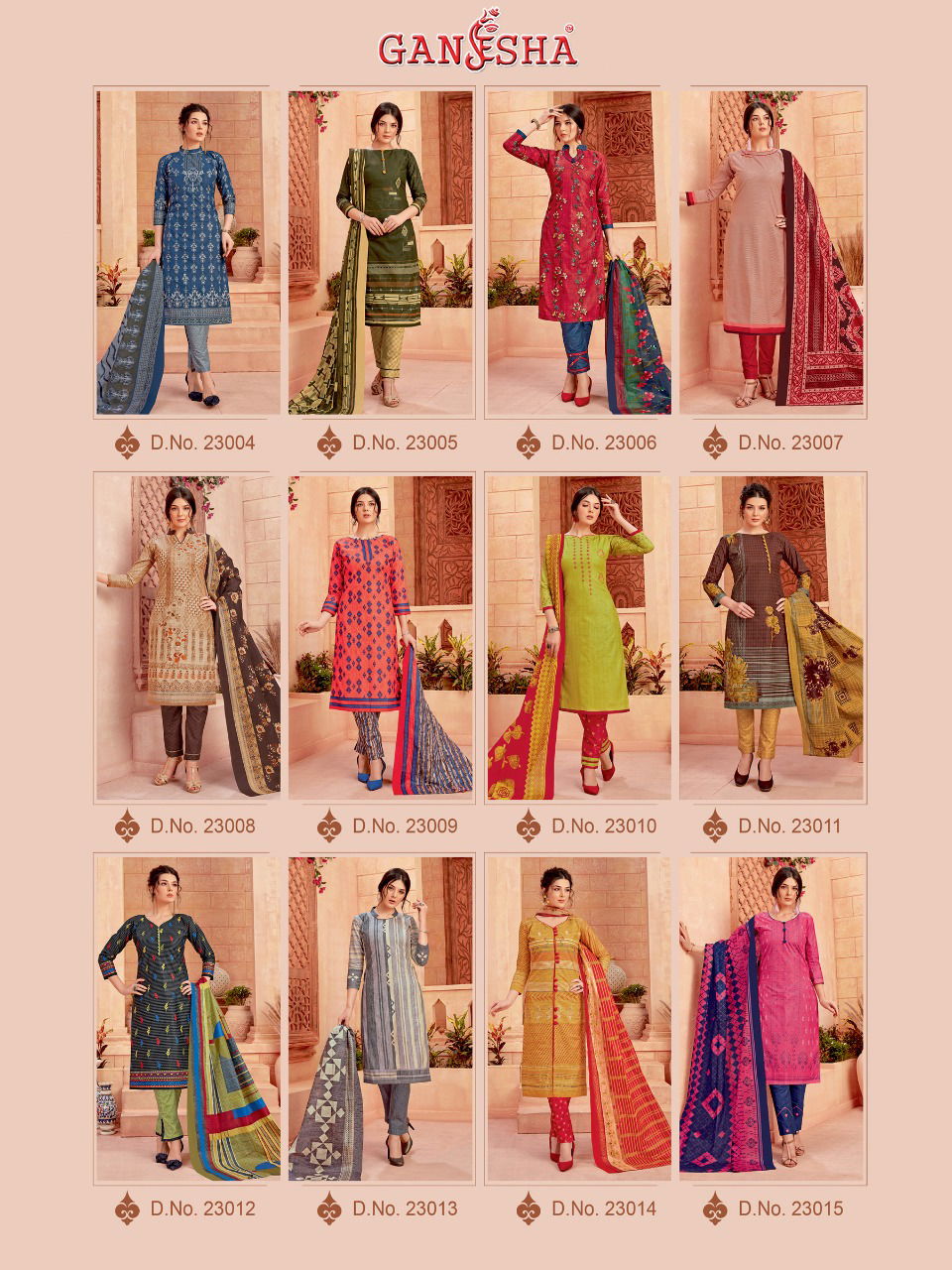 Ganesha Print 23 Latest Designer Printed Cotton Dress Material Collection