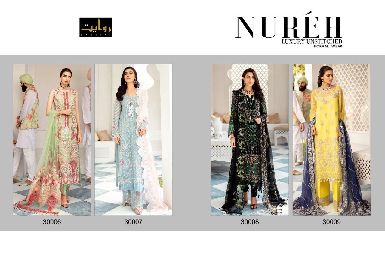 Rawayat Nureh 2020 Latest Designer Heavy Georgette Pakistani Salwar Suits Collection 