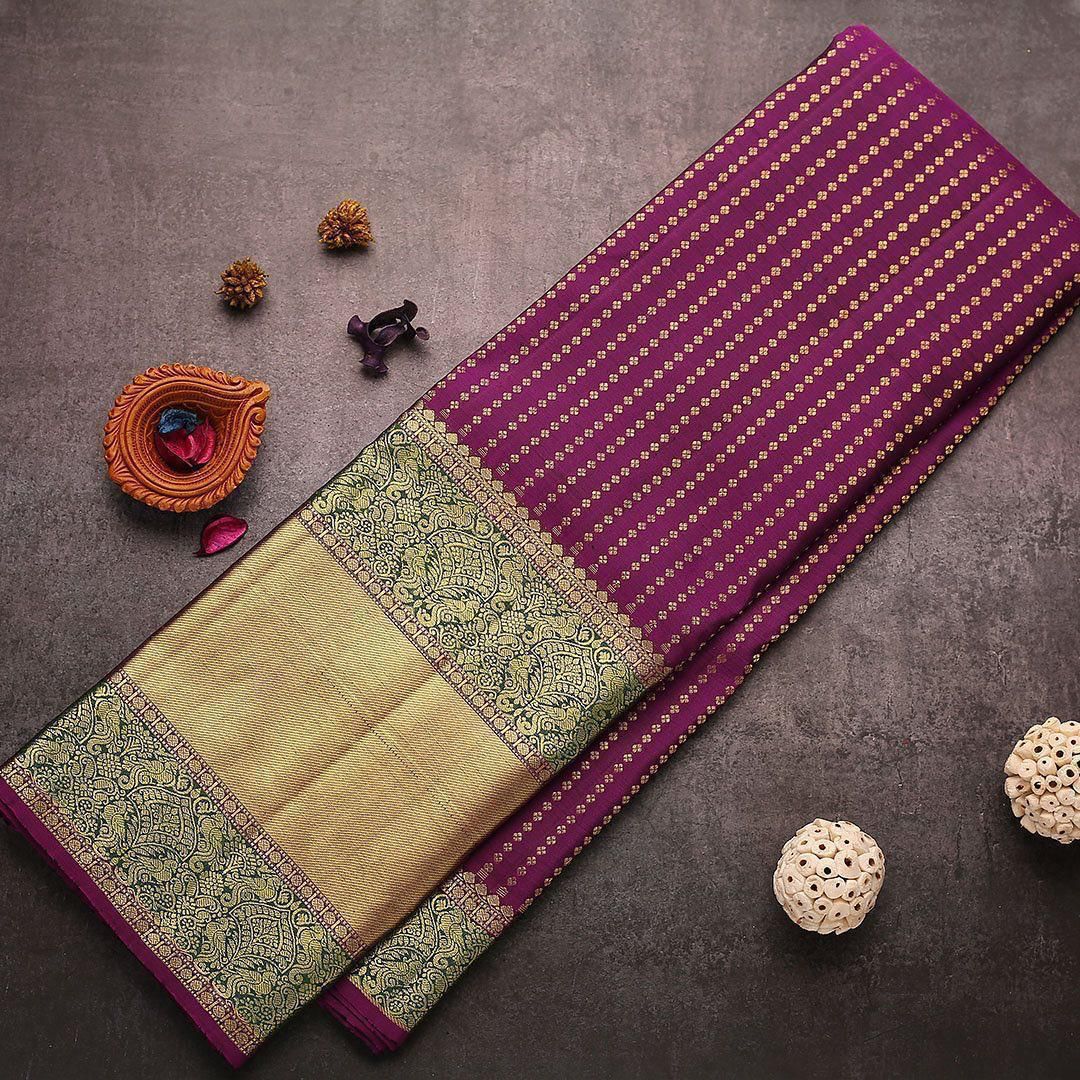Aab Wine Butti Soft Lichi Silk Non Catalog Saree 