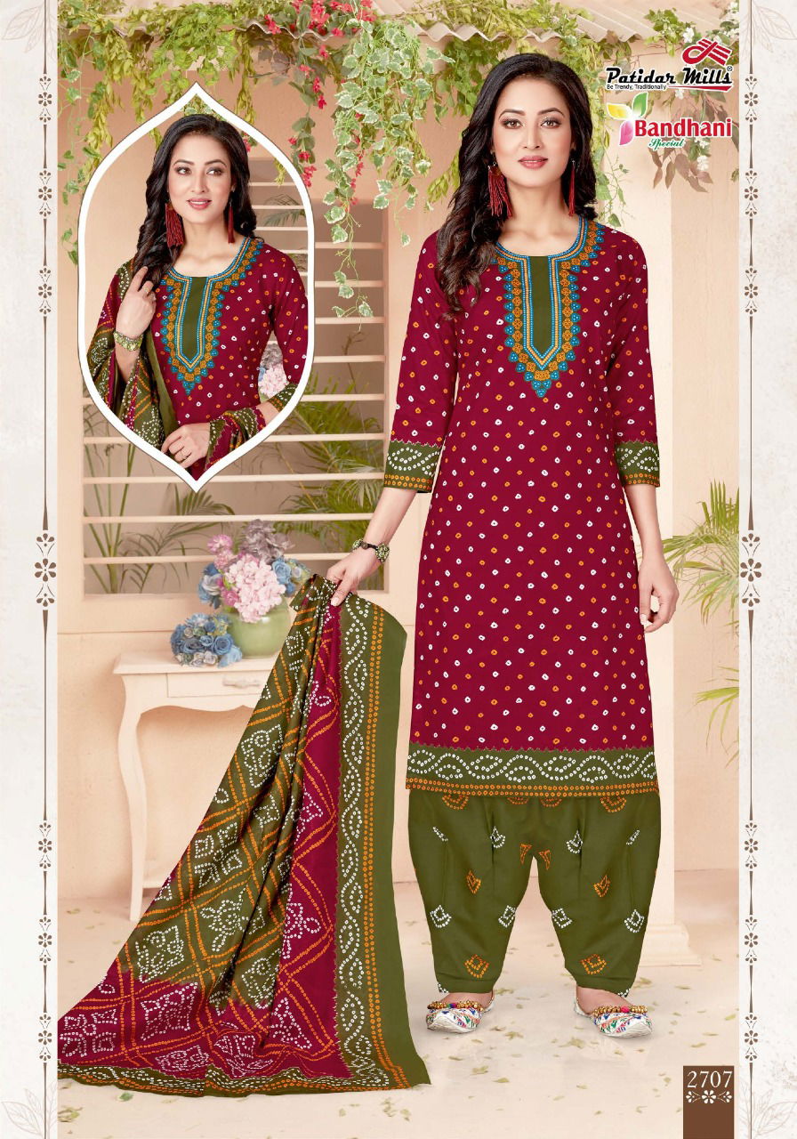 Patidar Bandhani Special Vol 27 Latest Exclusive Designer Pure Cotton Printed Dress Material Collection With Cotton Dupatta 