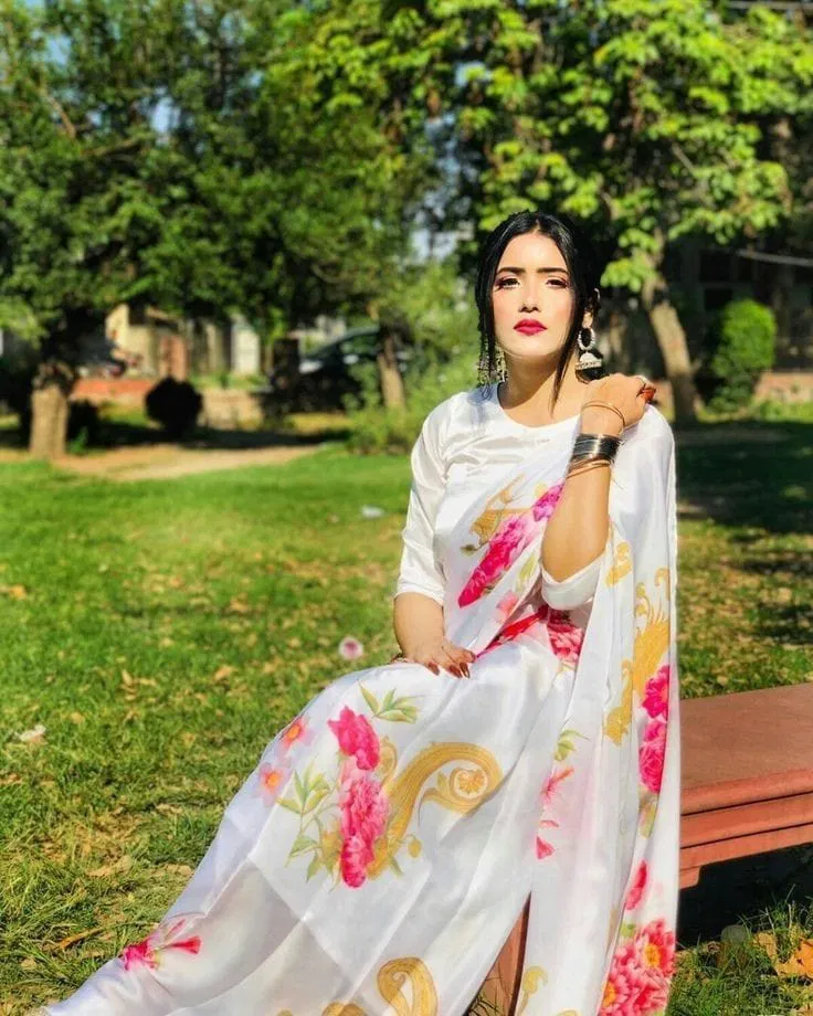 Vk 4130 Organza Silk Digital Print Saree Catalog