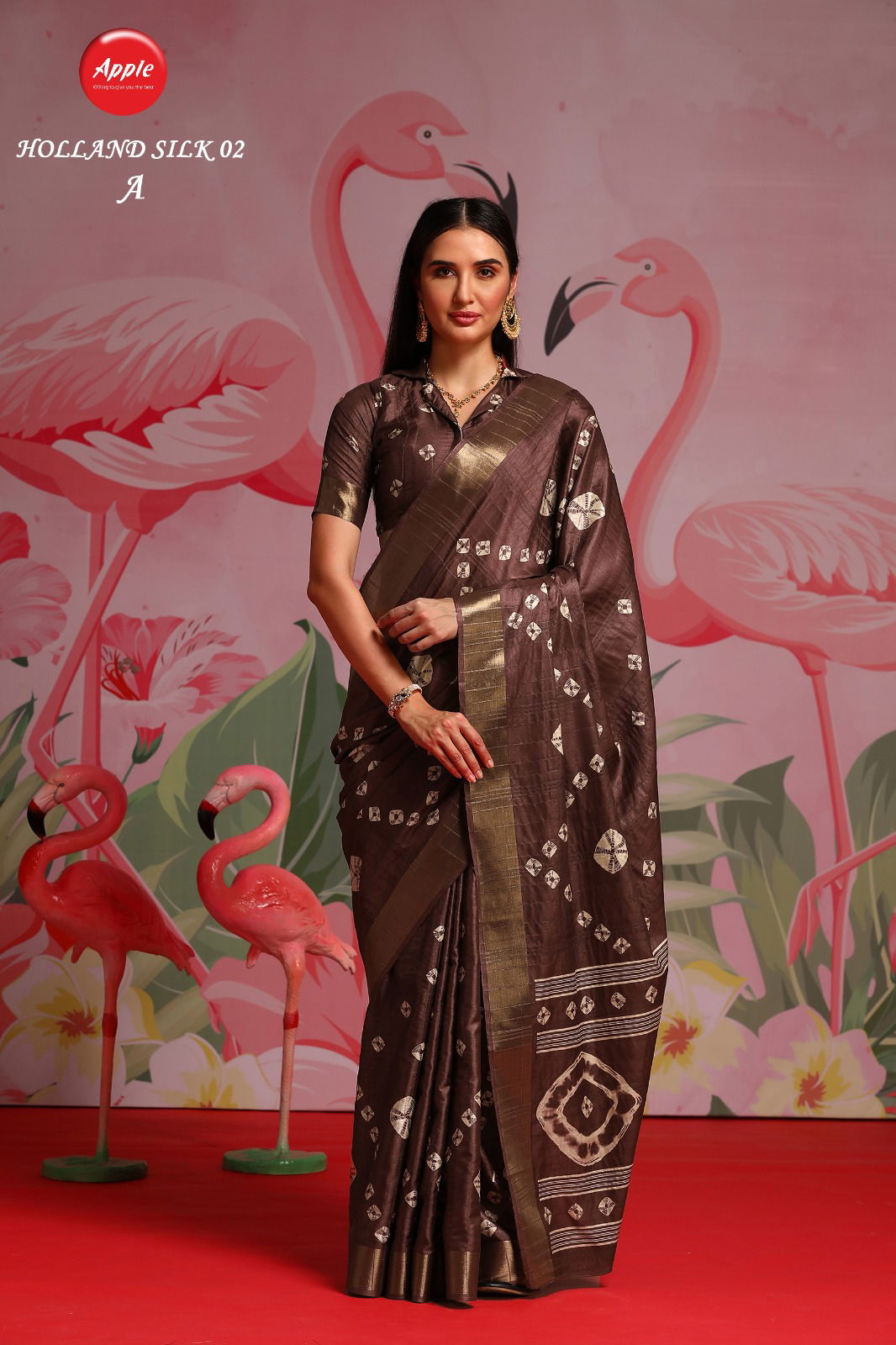 Apple Holland Silk Holland Silk Party Wear Silk Blend Printed Saree Collection