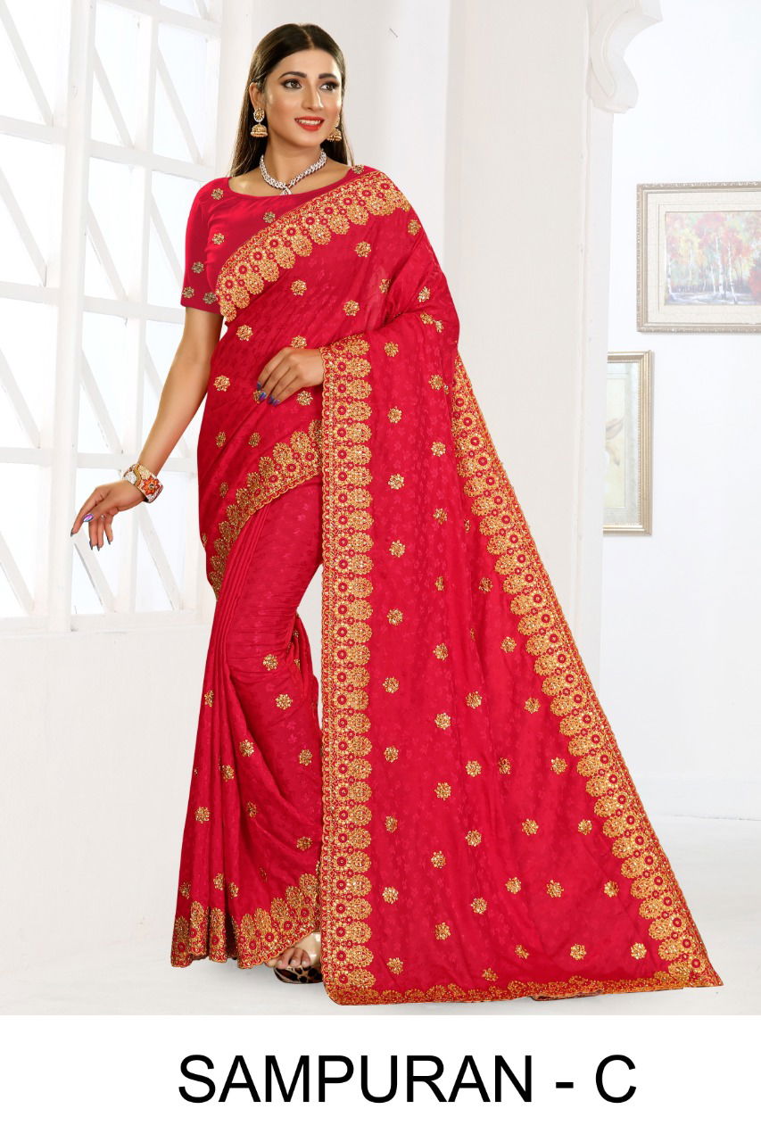 Ronisha Sampuran Latest Fancy Designer Festive Wear Embroidery Worked Heavy Dola jacquard Weaving Sarees Collection
