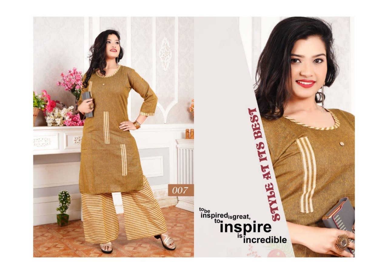 Trendy Plazzo Express Latest Regular Wear South Cotton Handloom Kurti With Bottom Collection
