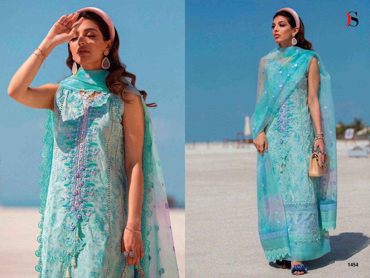 Deepsy Farah Talib Aziz Lawn 22 Festive Wear Heavy Cotton With Embroidery Pakistani Salwar Kameez