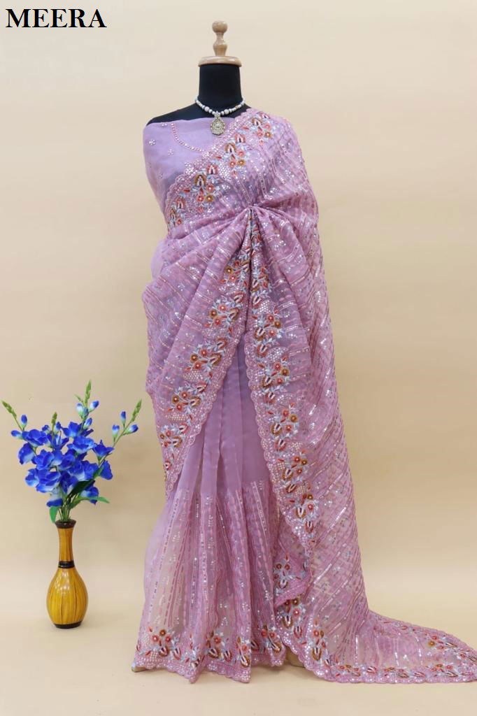 Meera By BT Designer Heavy Organza Silk Saree Exporters In India