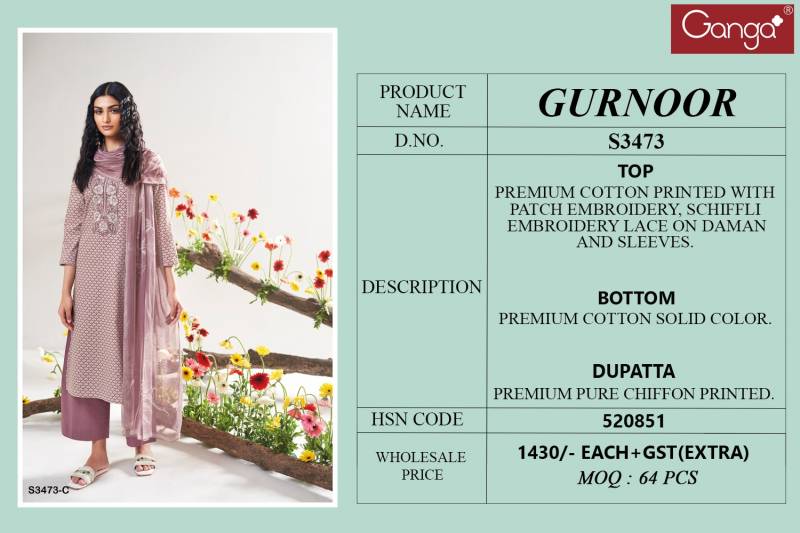 Gurnoor By Ganga Cotton Printed Fancy Salwar Suit Wholesalers In Delhi
