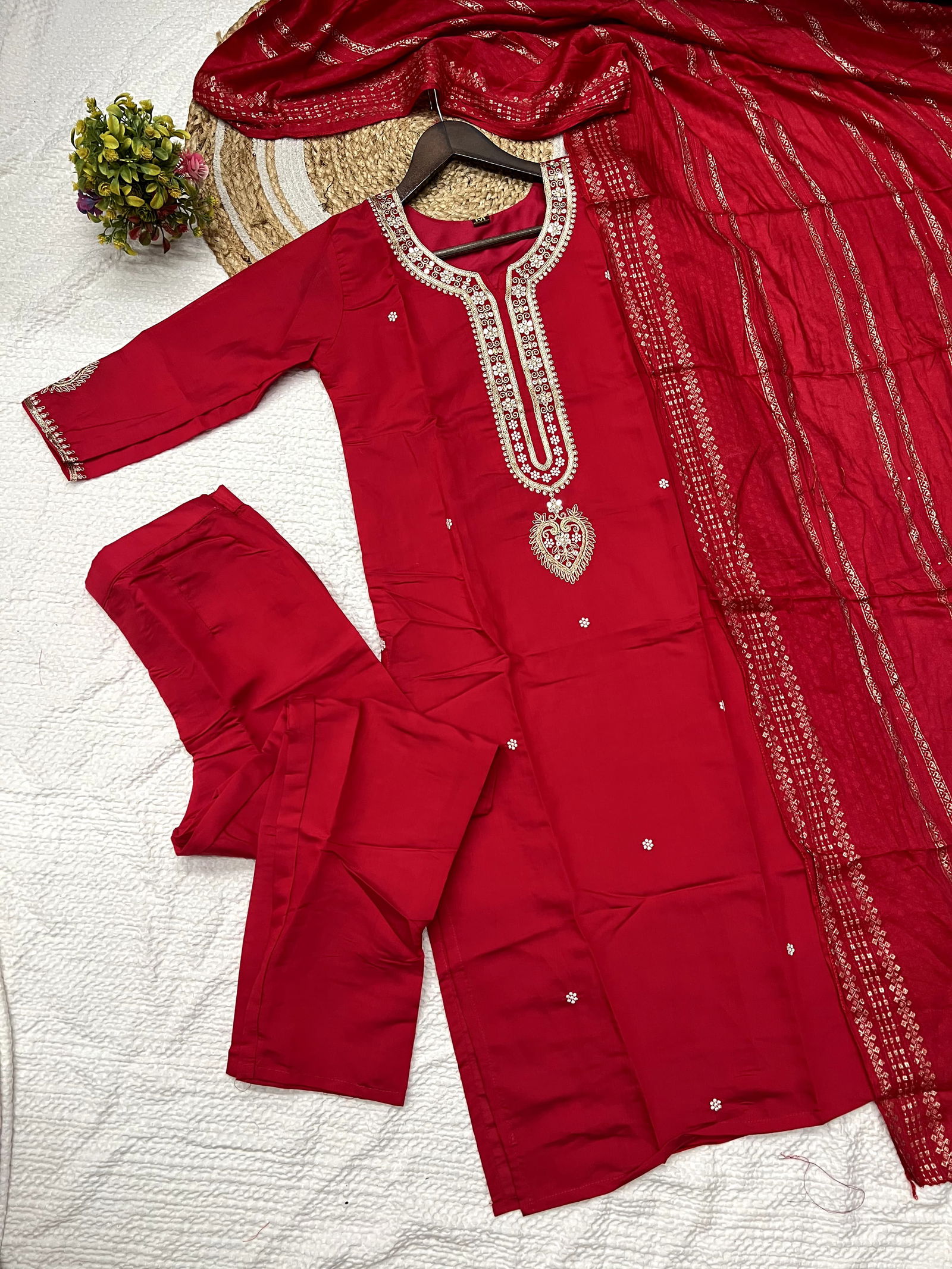 KF 610 Kalaai Viscose Embroidery Kurti With Bottom Dupatta Orders In India