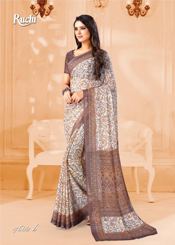 RUCHI SUPER KESAR CHIFFON 46TH EDITION Latest Regular Wear Printed Saree Collection