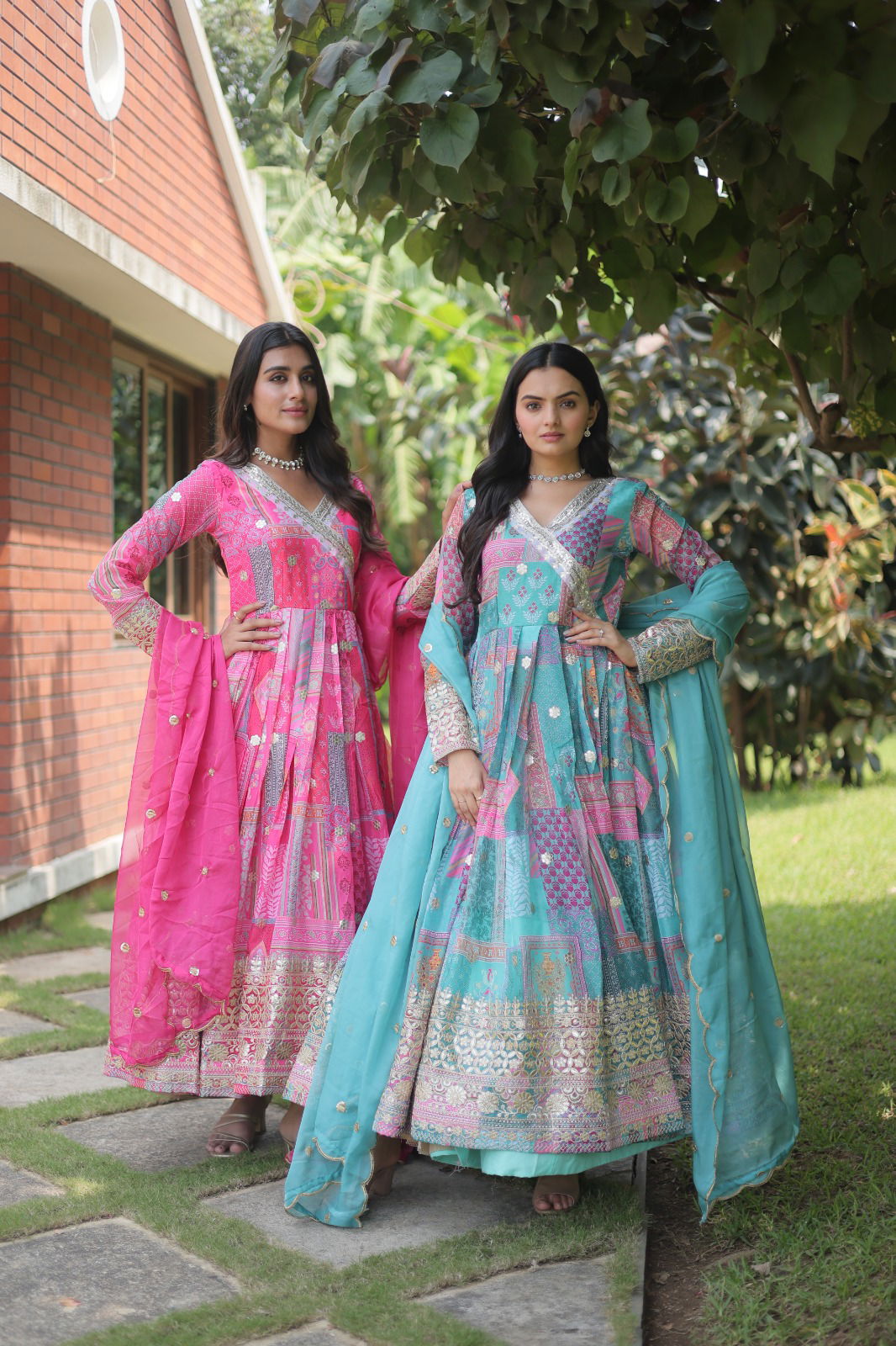KA 1064 Gown Style Anarkali Kurti With Dupatta Catalog
