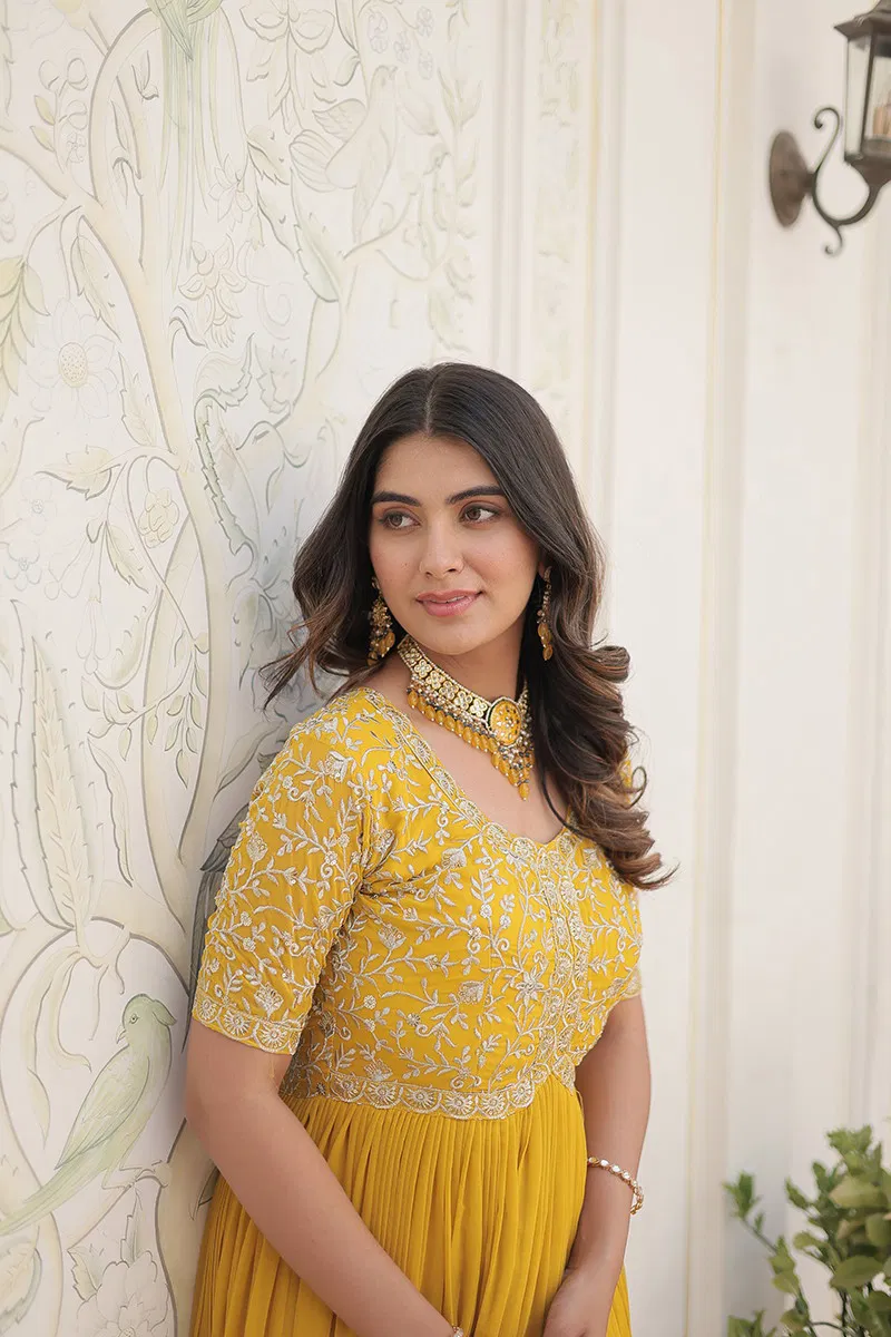 Jf 1593 95 Beautiful Designer Faux Blooming Gown Bulk Orders In India