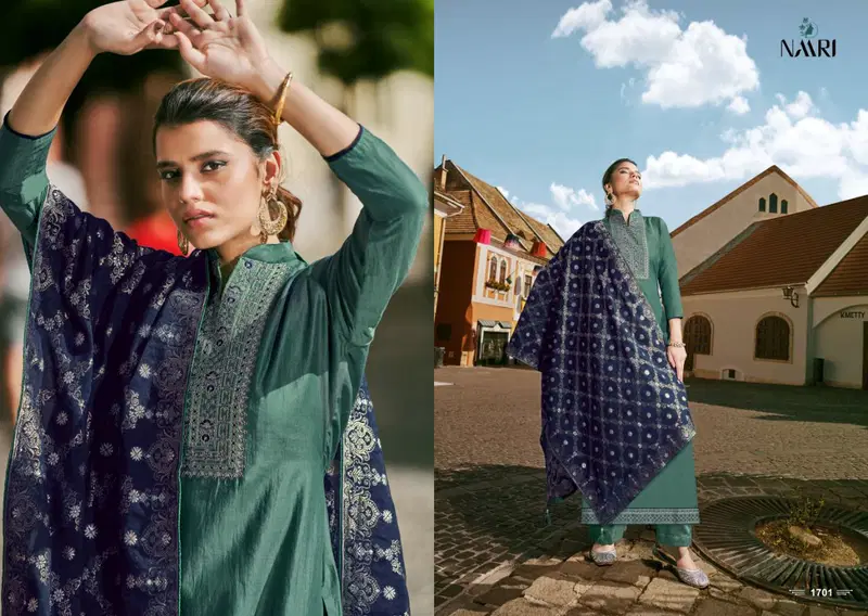 Naari Zeba 2 Fancy Festive Wear Silk With Embroidery Work Salwar Kameez Collection
