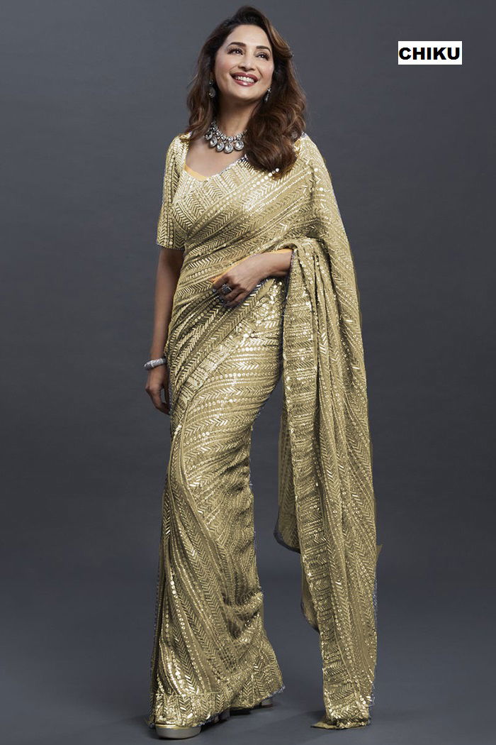 Madhuri Fancy Stylish Party Wear Georgette Designer Saree Collection
