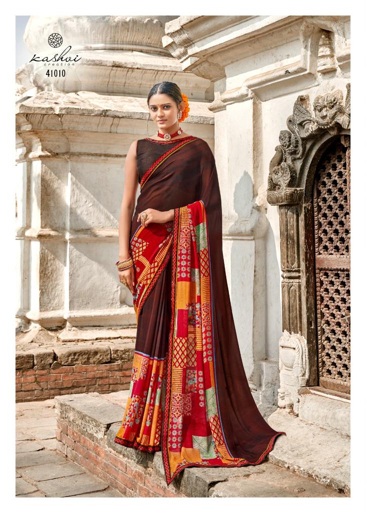 Kashvi Lavanya Silk Weightless Georgette Printed Casual Wear Sarees Collection
