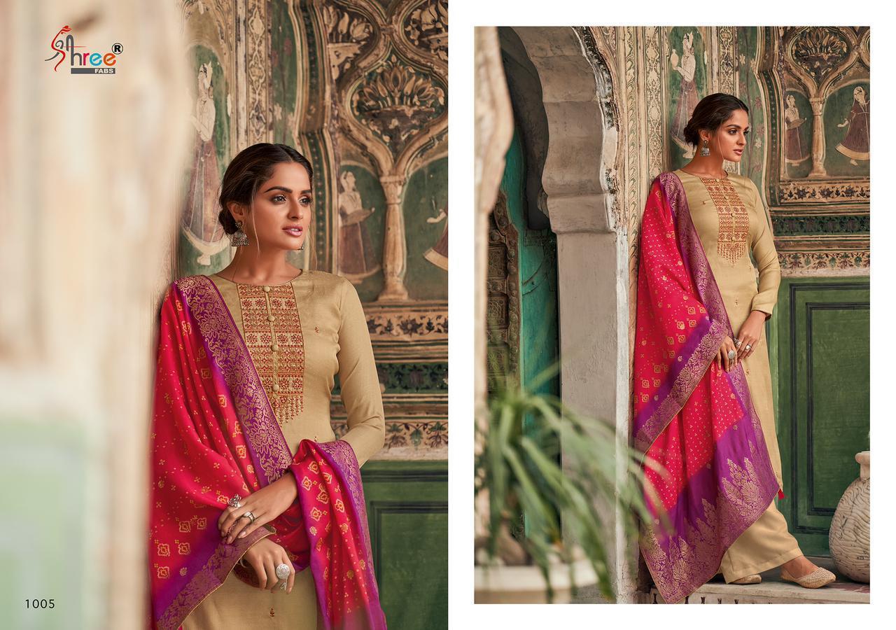 Shree Diyah 2 Designer Casual Wear Silk Buti With Embroidery Work Top With Jacquard Dupatta Dress Material Collection