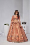 Rust Colour Banarsi Silk Lahenga With Blouse And Dupatta Online Wholesale Kf 2151