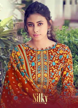 Silky 2 Latest Designer Printed Pashmina Jacquard Ready Made Salwar Suit Collection 