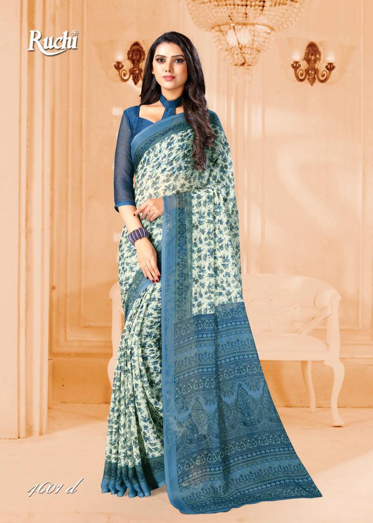 RUCHI SUPER KESAR CHIFFON 46TH EDITION Latest Regular Wear Printed Saree Collection