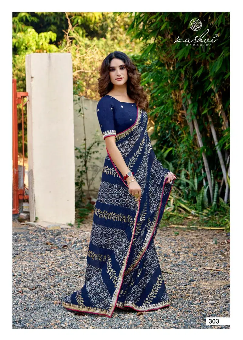 Chuneri Vol 3 By Kashvi Mono Georgette Daily Wear Saree Wholesale Online