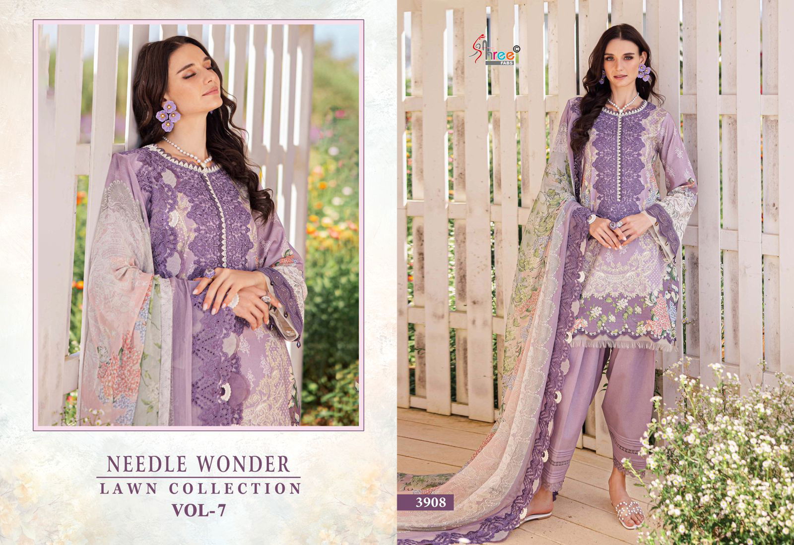 Needle Wonder Lawn Collection Vol 7 By Shree Cotton Pakistani Suits Orders In India