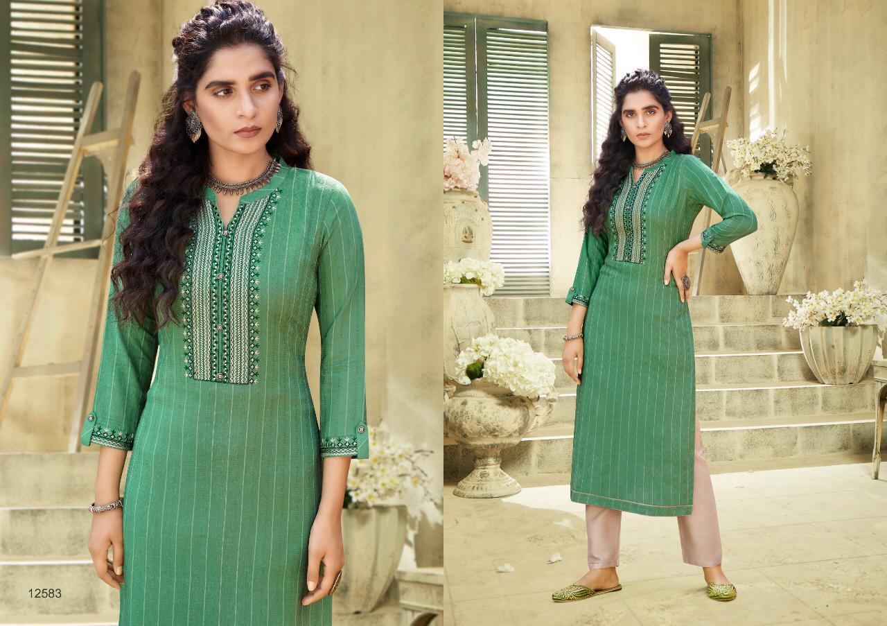 Kalaroop Pili 3 New Collection Fancy Latest Designer Ethnic Party Wear Kurtis Collection
