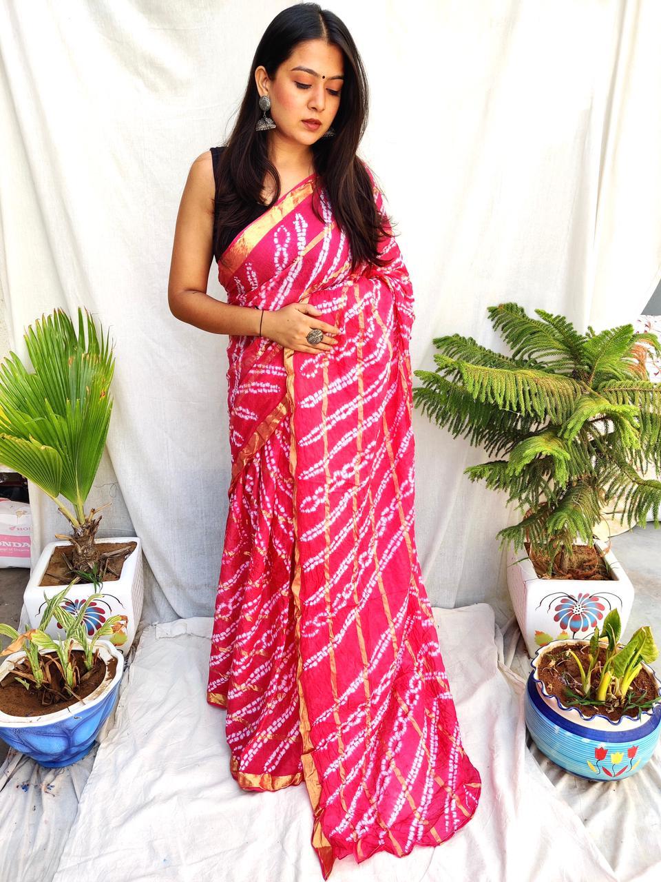 Niharika Silk 50 Casual Wear Leheriya Cotton Printed Sarees Collection
