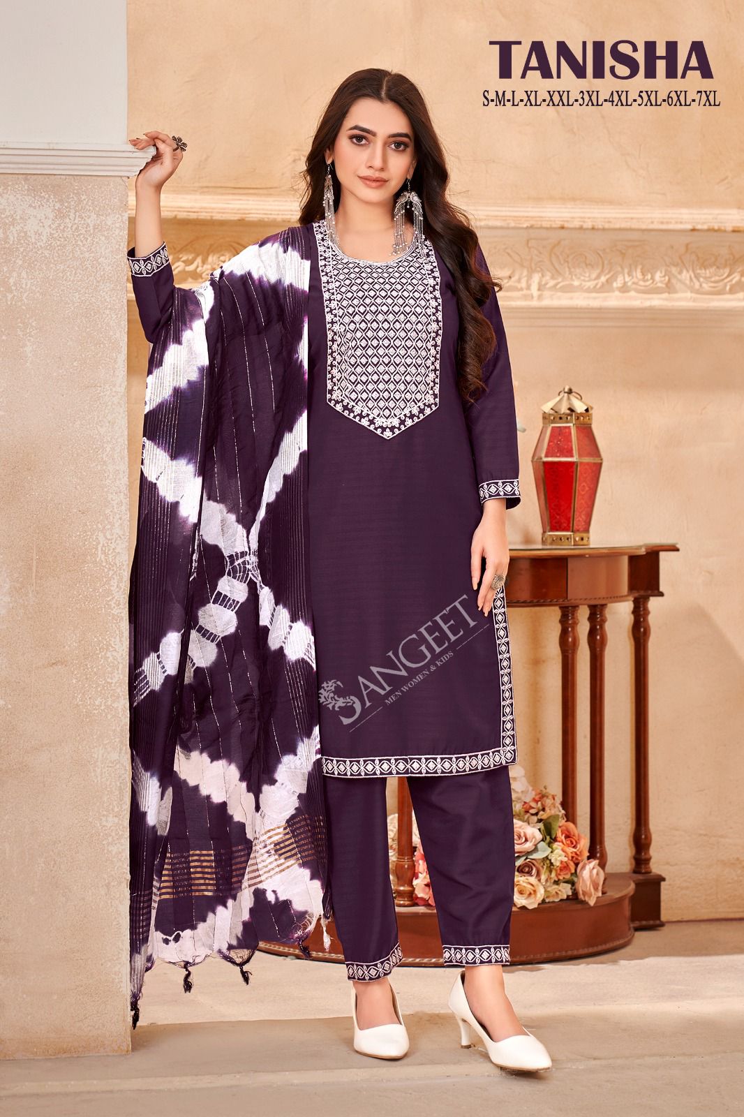 Tanisha By Sangeet Viscose Rayon Embroidery Kurti With Bottom Dupatta Wholesale Shop In Surat
