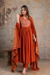 Naisha K 392 Mul Mul Embroidered Designer Kurti With Pant Dupatta Online Wholesale