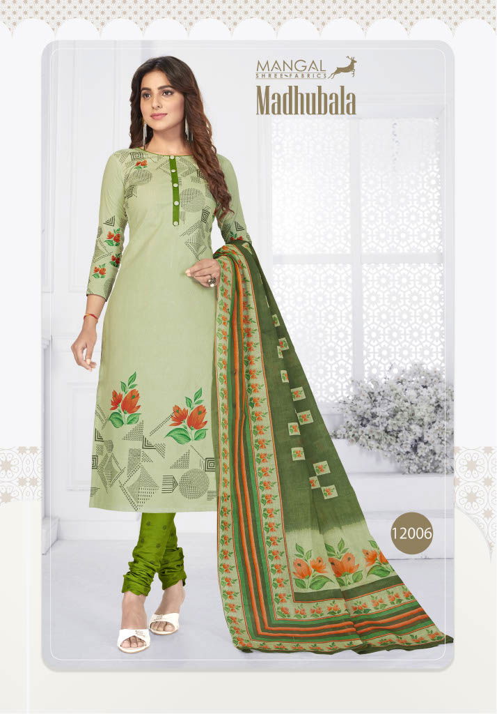 Mangal Shree Madhubala 12 Printed Designer Cotton Daily wear Dress Material Collection
