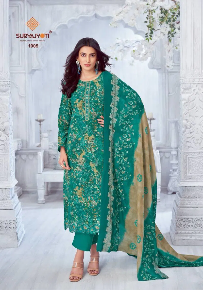 Kiran Vol 1 By Suryajyoti Lawn Foil Printed Dress Material Wholesale Online
