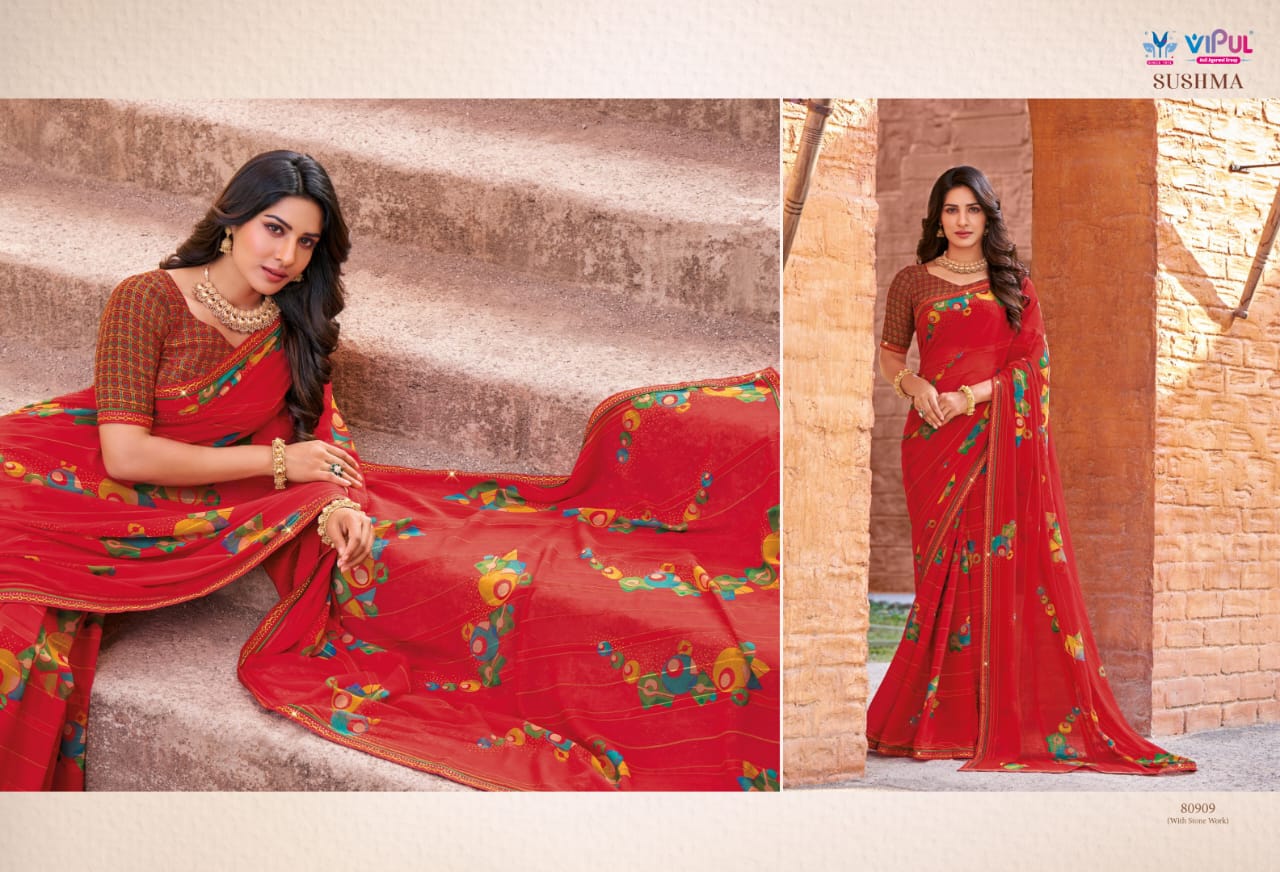Sushma By Vipul Georgette Daily Wear Sarees Orders In India