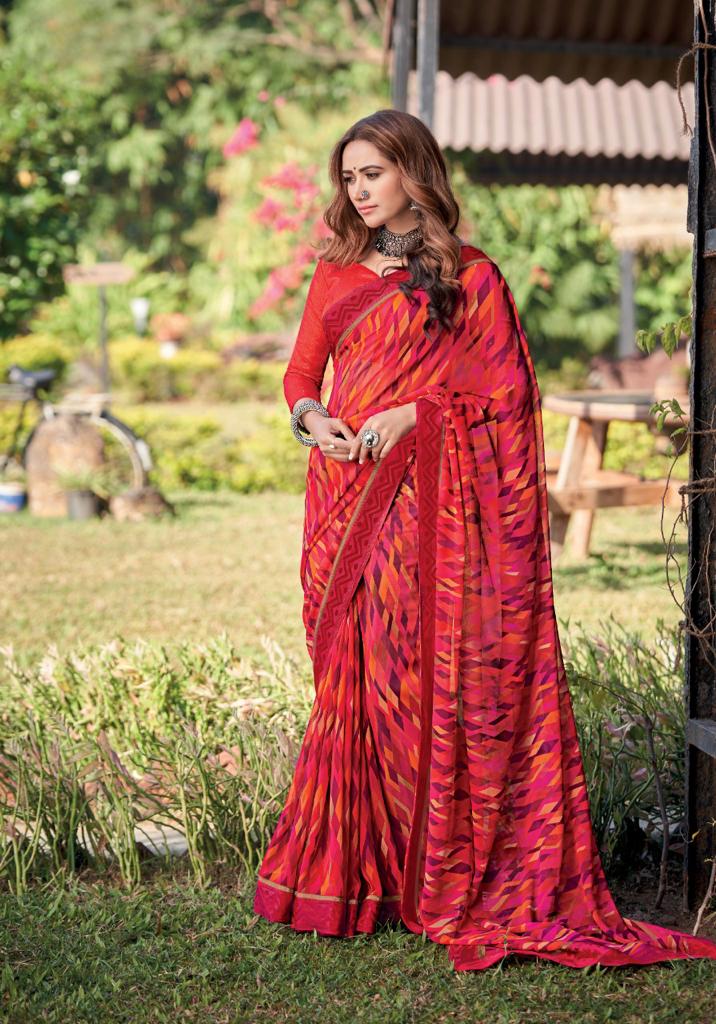 Kashvi Kaya New Casual Daily Wear Georgette Printed Saree Collection
