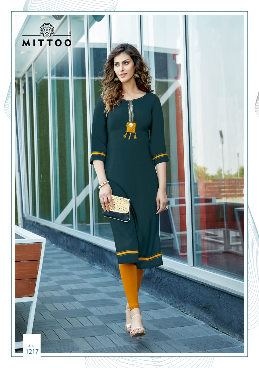 MITTOO PALAK VOL-24 Latest fancy Festive Wear Heavy Rayon Designer Kurtis Collection