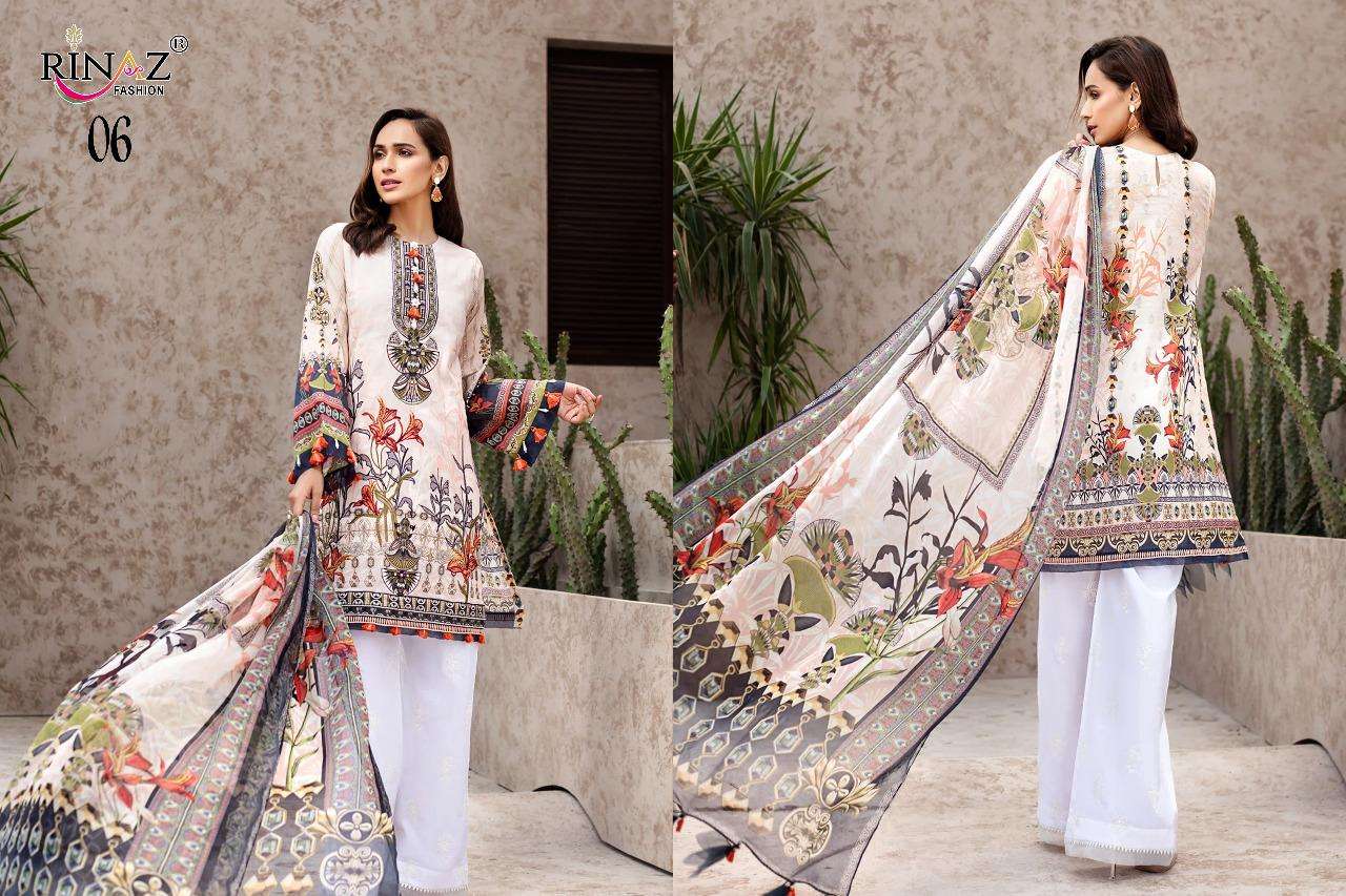 Rinaz Iris Lawn 2020 Latest Collection Of Pakistani Jam Silk Digital Print WIth Self Embroidery Salwar Suit