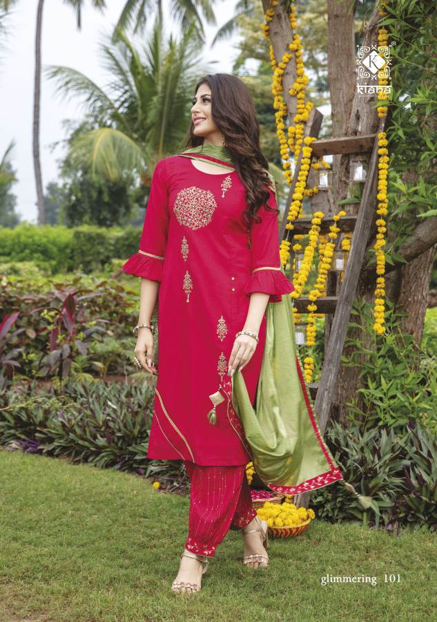 Kiana Glimmering Maslin Designer Festive Wear Ready Made Dress Collection