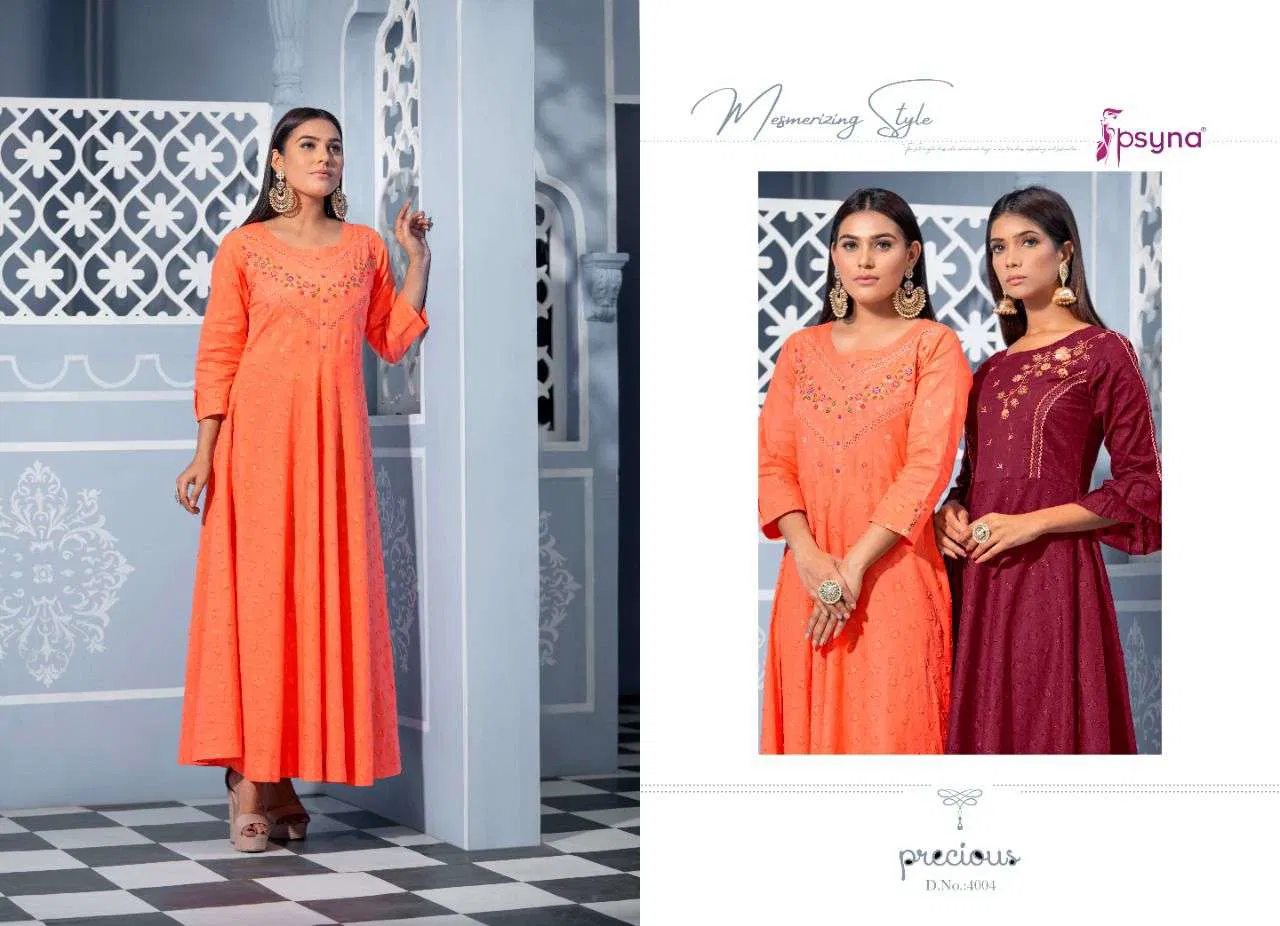 Precious Vol 4 By Psyna Cotton Designer Gown Best Wholesale Shop In Surat