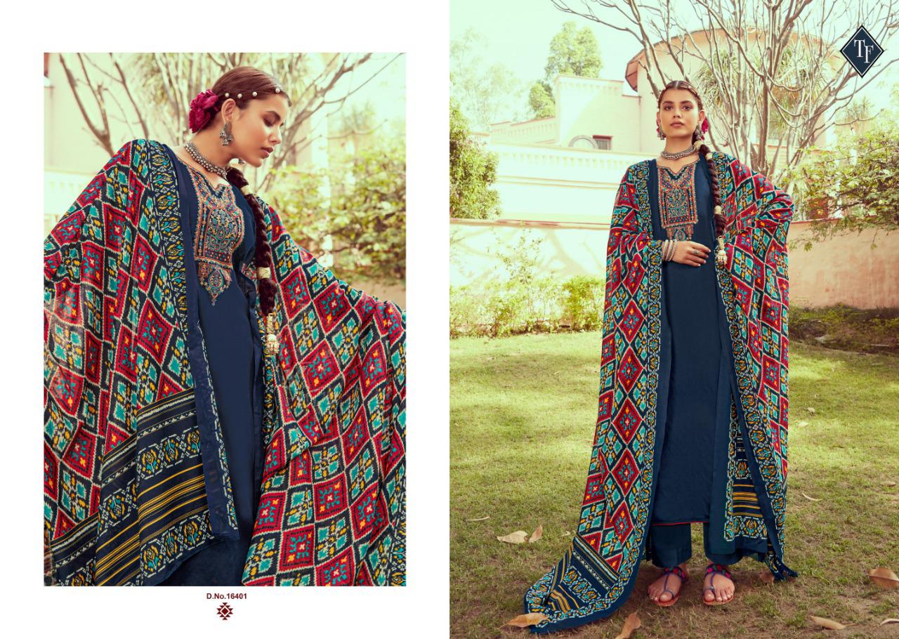 TANSIHK FASHION IKRAT Fancy Designer latest festive Wear Pure Jam Silk With Kashmiri Embroidery Neck Salwar Suit Collection