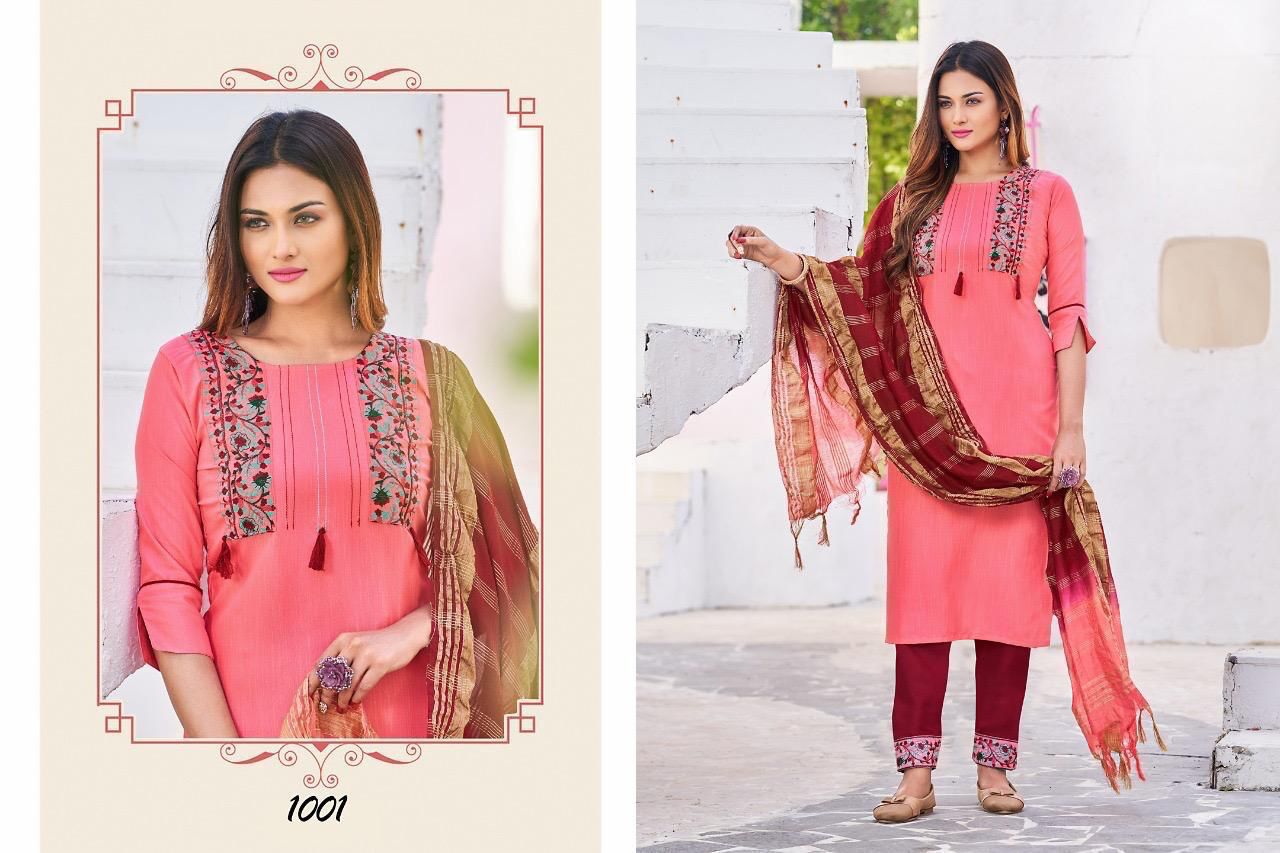 Kites Vol 3 1001 To 1008 Series Bulk Kurti With Bottom Dupatta Orders in India