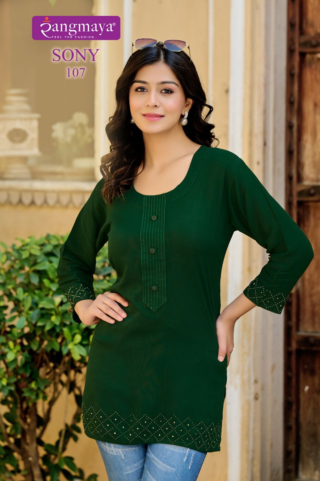 Sony By Rangmaya Vartican Tunic Ladies Top Wholesale Price In Surat