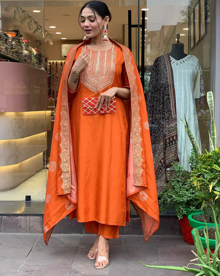 Navya Kurti 87 Chanderi Cotton Kurti Bottom With Dupatta Suppliers In India