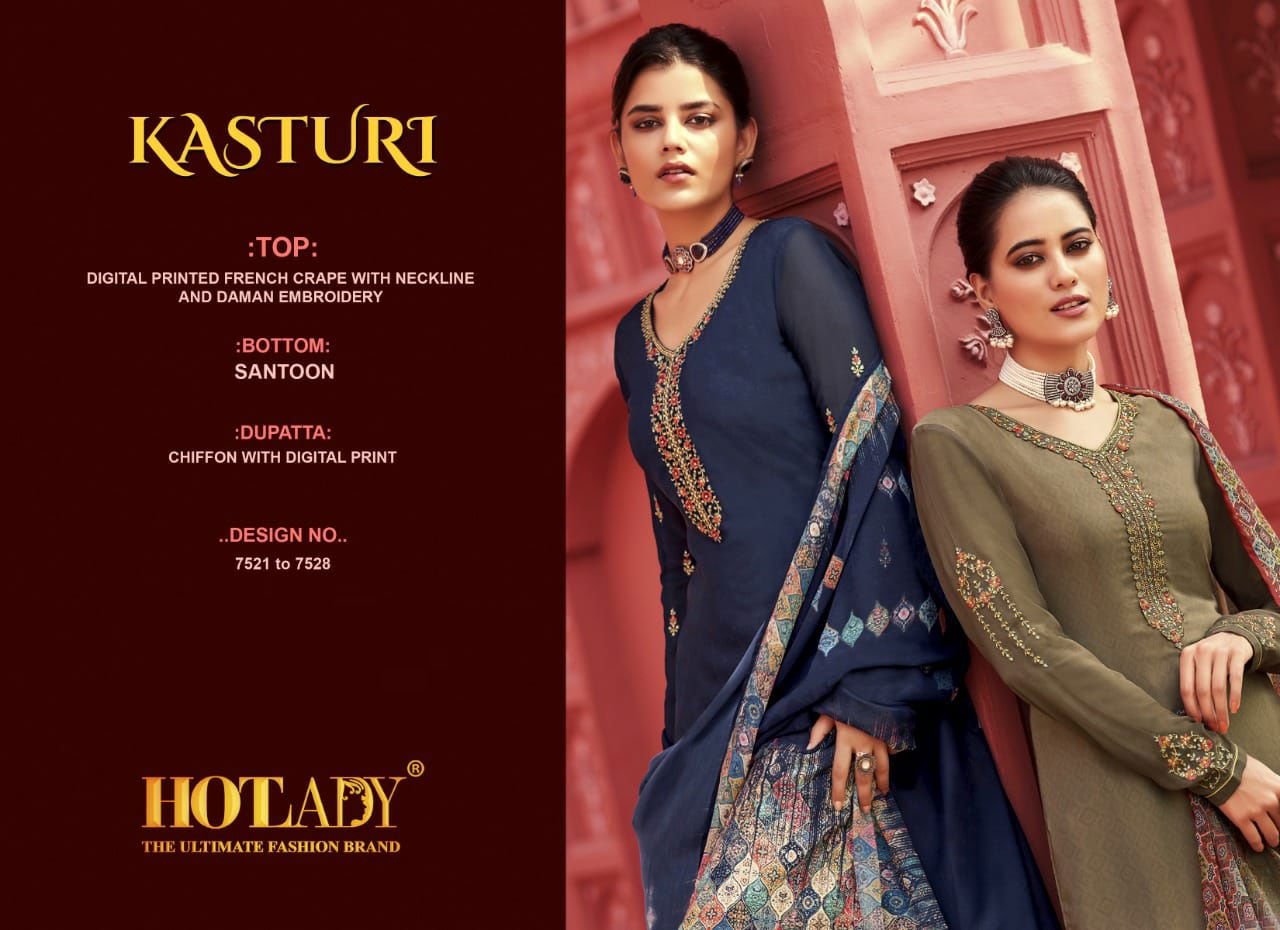 Hotlady Kasturi 7521 Series Fancy Festive Wear Digital Printed Salwar Kameez Collection