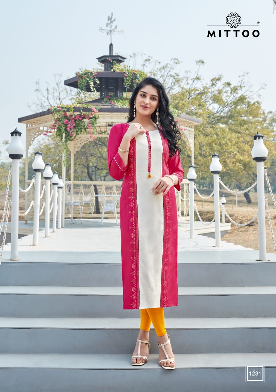 Mittoo Palak 26 Latest Fancy Designer Casual Wear Rayon Printed  Long Kurti Collection
