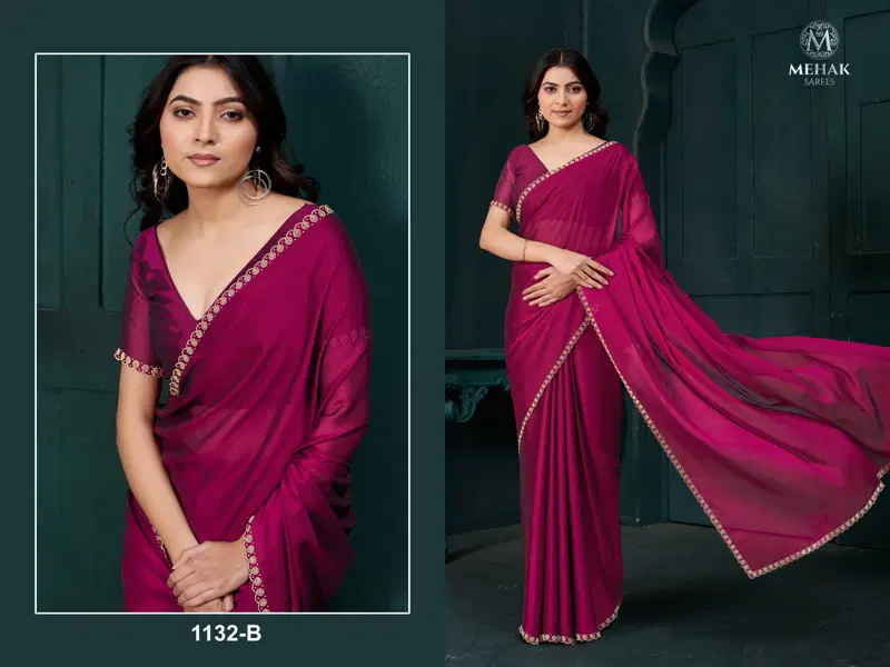 Mehek 1132 A To F Crepe Silk Party Wear Designer Saree Exporters In India
