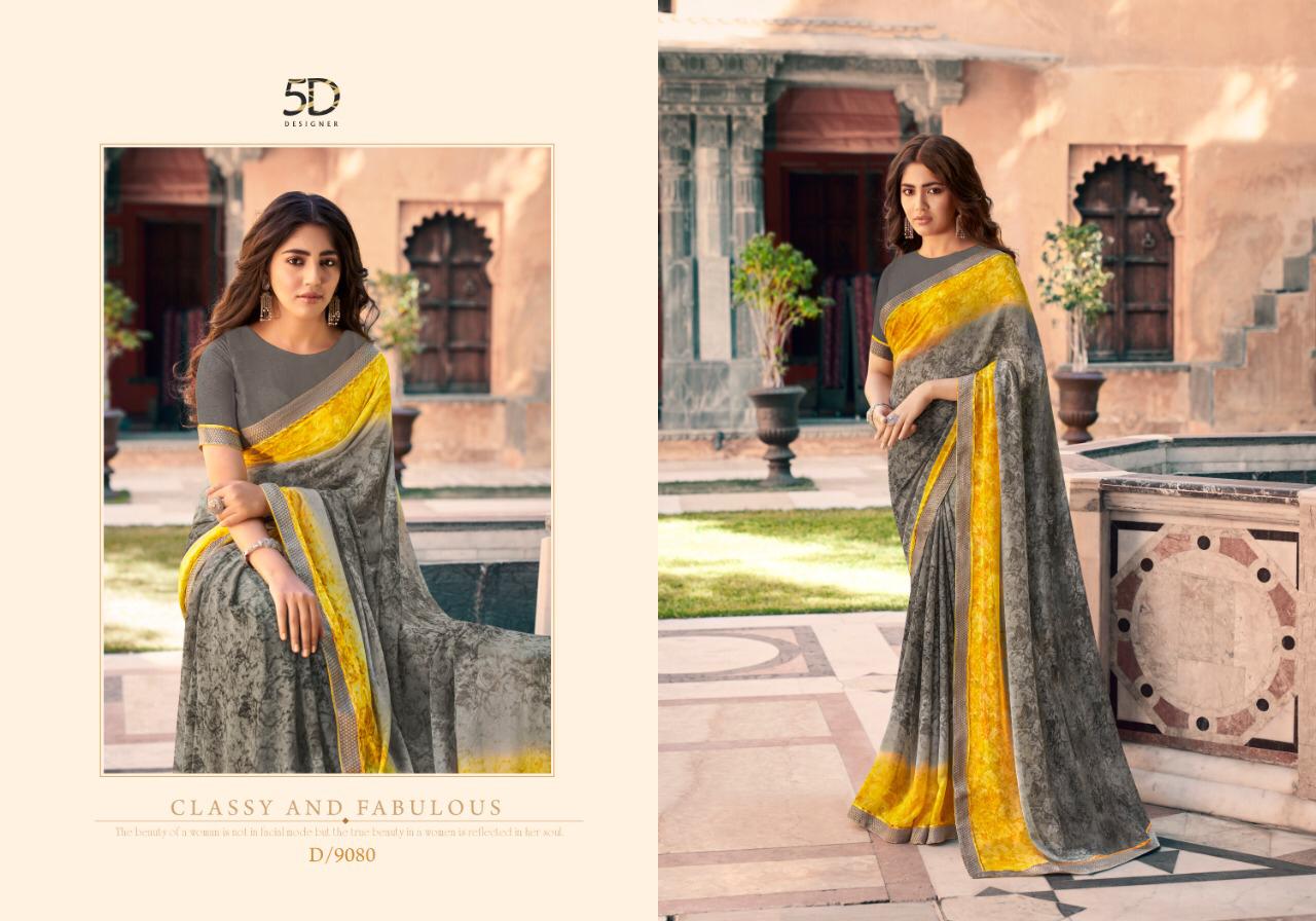 5D ZARA VOL-12 Designer Fancy Festive Wear Heavy Georgette Saree Collection