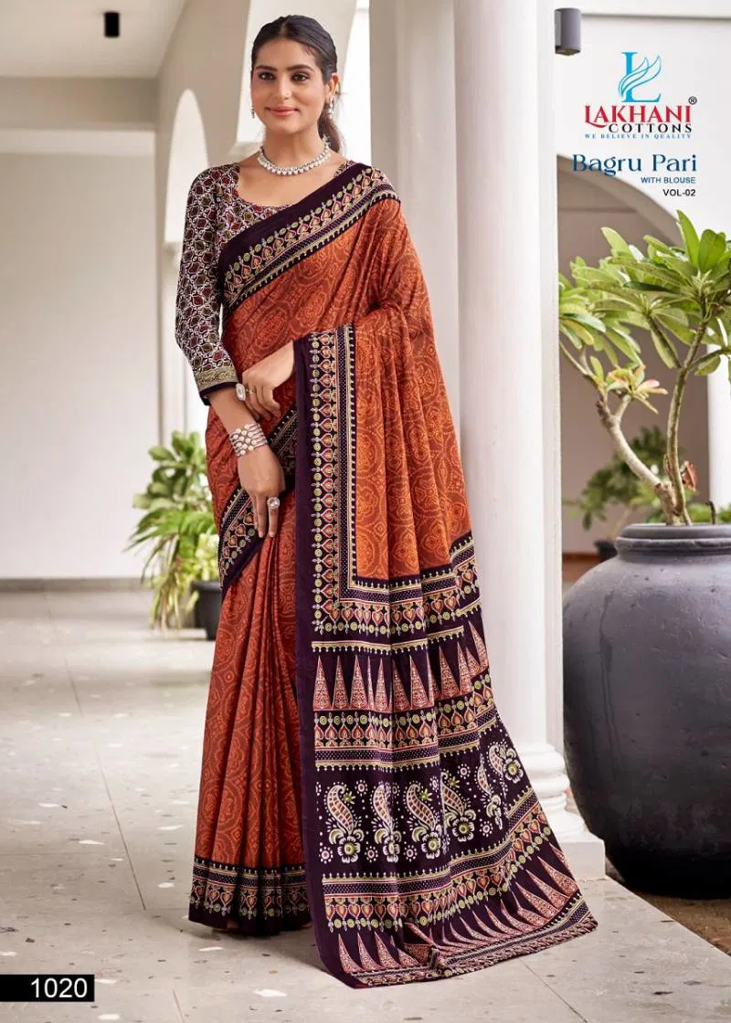 Bagru Pari Vol 2 By Lakhani Casual Wear Cotton Printed Saree Wholesale Clothing Suppliers In India